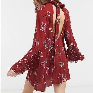 NWT | Free People | Floral Tie Back Dress